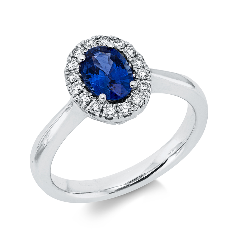 Farbstein Classic Ring Weißgold 18kt 0,19ct