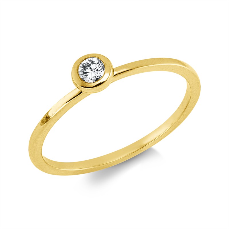Solitaire Ring Gelbgold 18kt 0,1ct