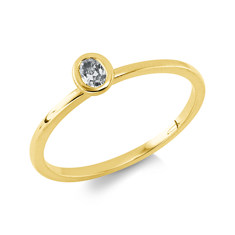 Solitaire Ring Gelbgold 18kt 0,12ct