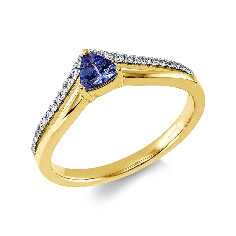 Farbstein Classic Ring Gelbgold / Weißgold 14kt 0,1ct