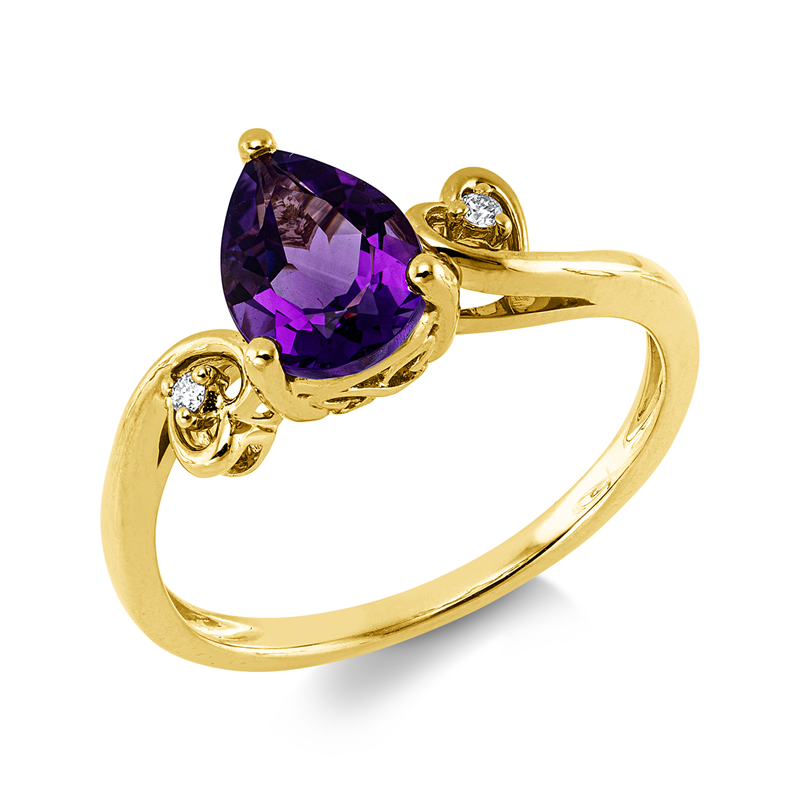 Farbstein Fashion Ring Gelbgold 14kt 0,02ct
