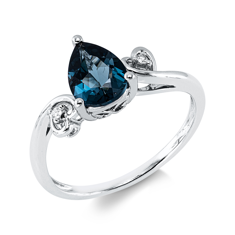 Farbstein Fashion Ring Weißgold 14kt 0,02ct
