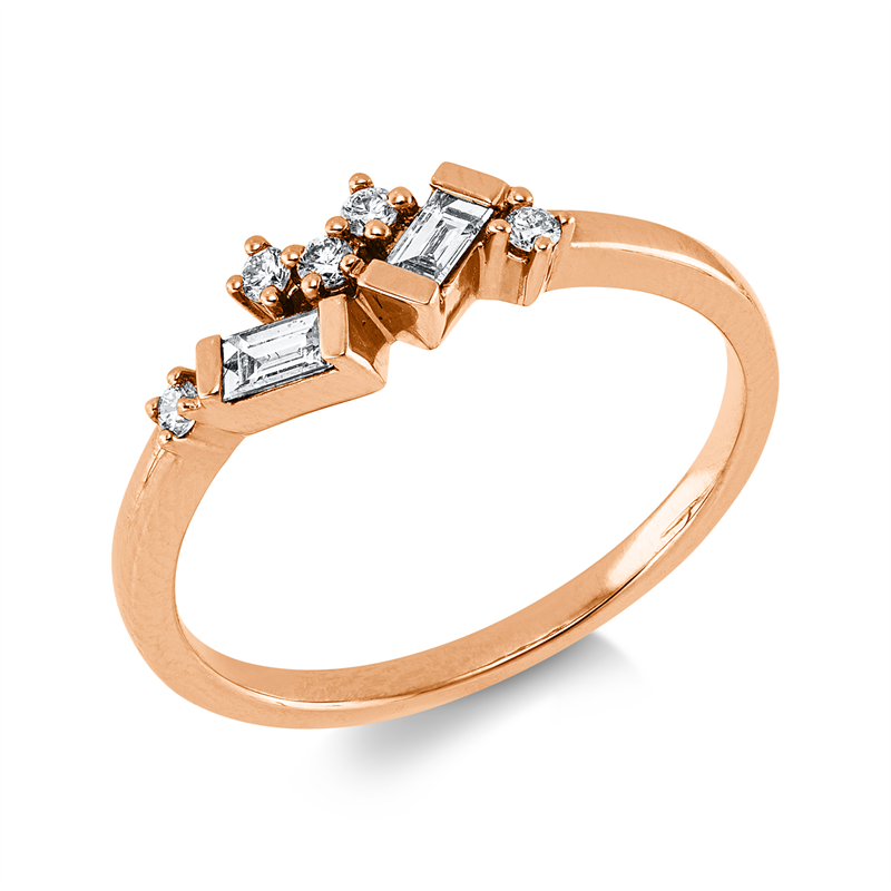 Baguette Ring Rotgold 18kt 0,2ct