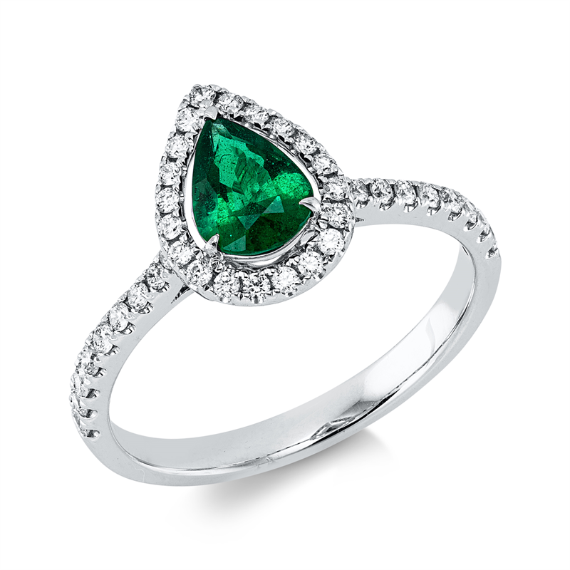 Farbstein Classic Ring Weißgold 18kt 0,28ct