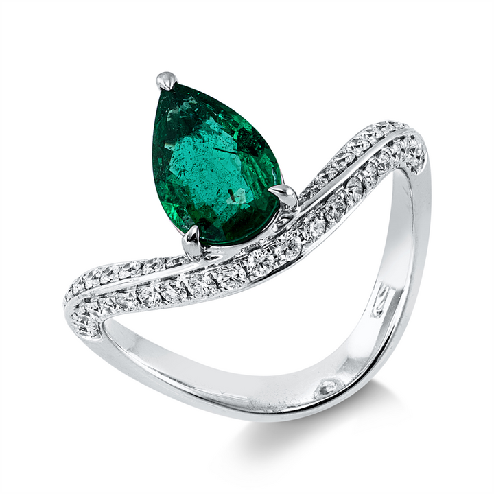 Farbstein Classic Ring Weißgold 18kt Ref-1KP64