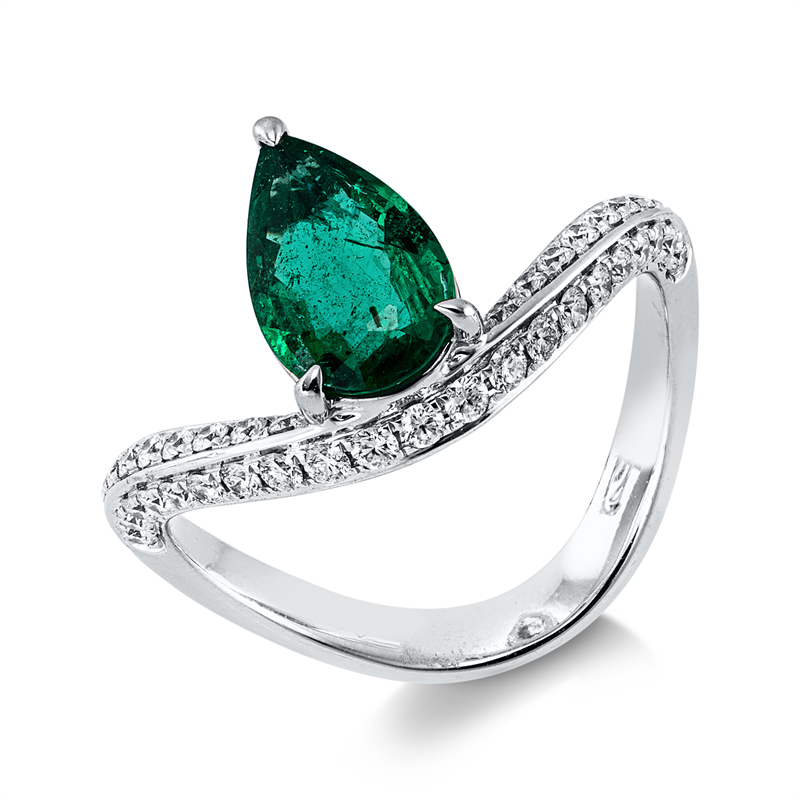 Farbstein Classic Ring Weißgold 18kt Ref-1KP64