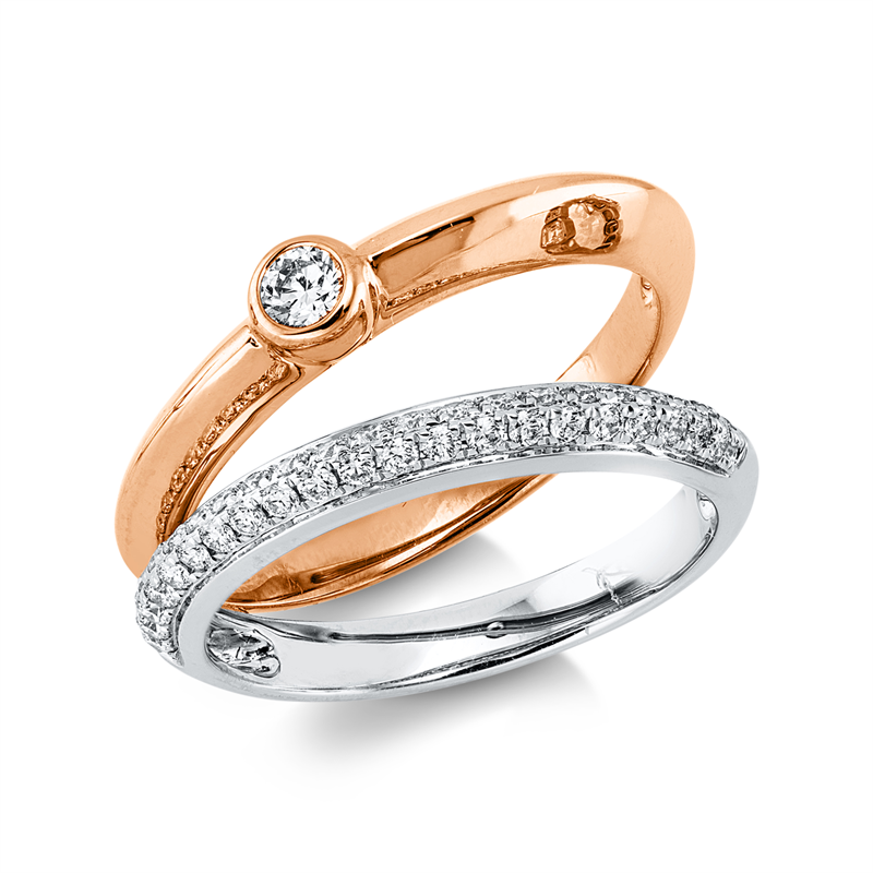 Modern Woman Ring Rotgold / Weißgold 18kt Ref-1KP71