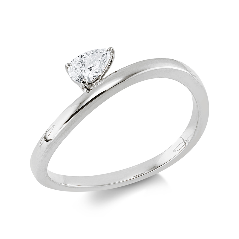 Solitaire Ring Weißgold 18kt Ref-1KQ48