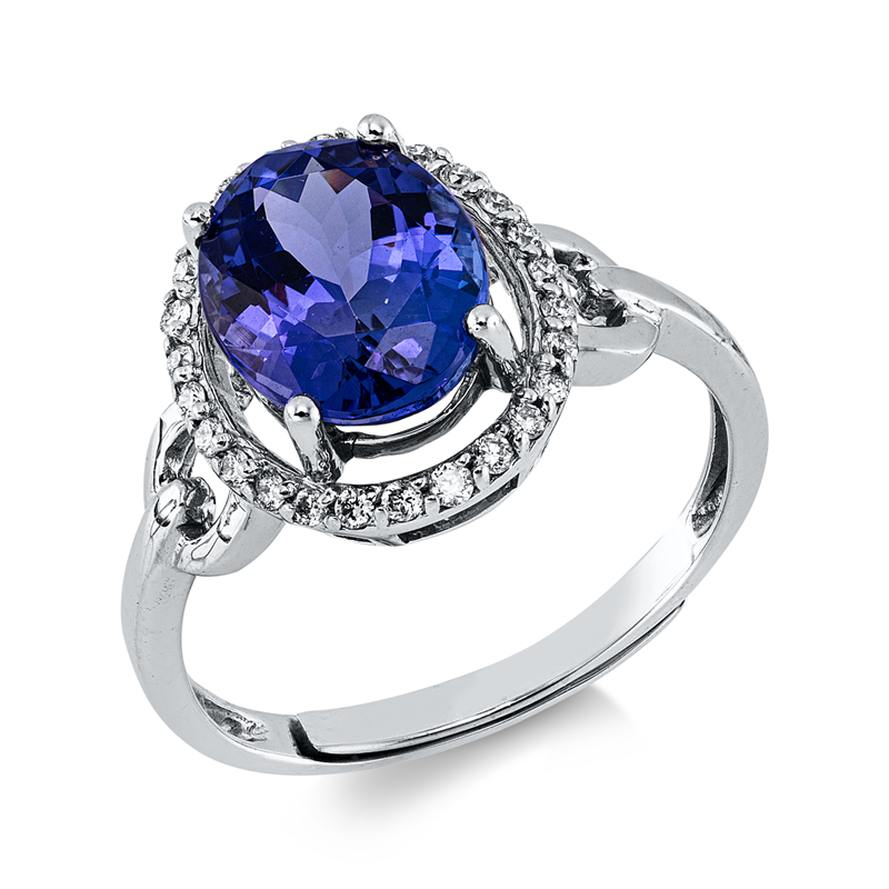Farbstein Classic Ring Weißgold 18kt 0,12ct