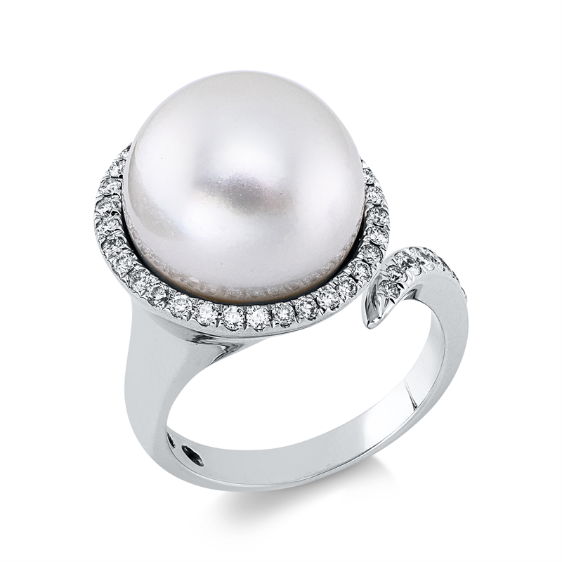 Perle Ring Weißgold 18kt Ref-1KQ85