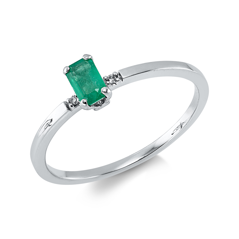 Farbstein Classic Ring Weißgold 18kt 0,01ct