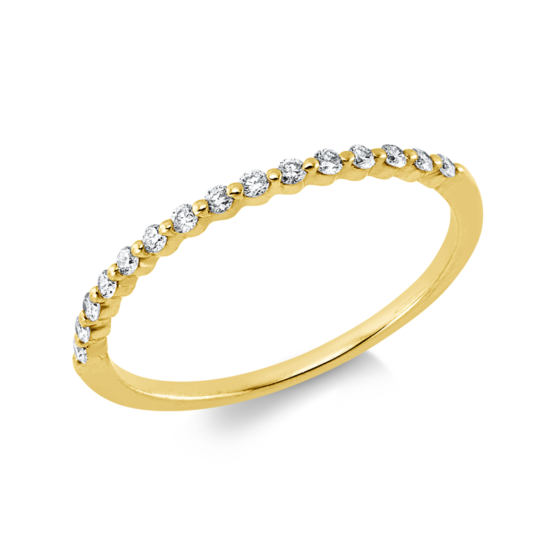 Memoire halb Ring Gelbgold 14kt 0,15ct
