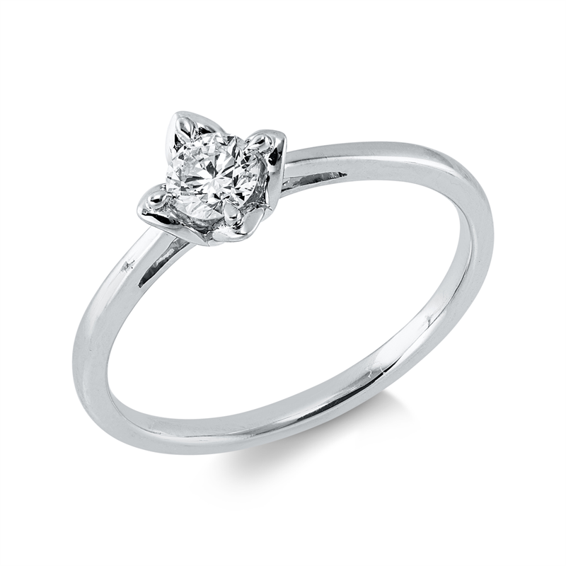 Solitaire Ring Weißgold 18kt 0,27ct