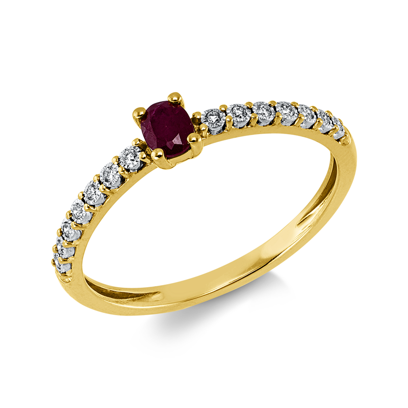 Farbstein Classic Ring Gelbgold / Weißgold 18kt 0,05ct