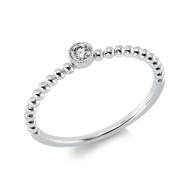 Solitaire Ring Weißgold 18kt Ref-1KT94