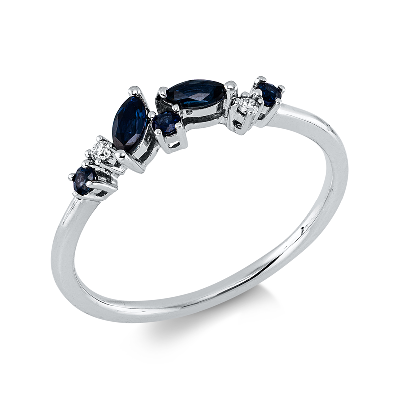Farbstein Classic Ring Weißgold 18kt Ref-1KU17