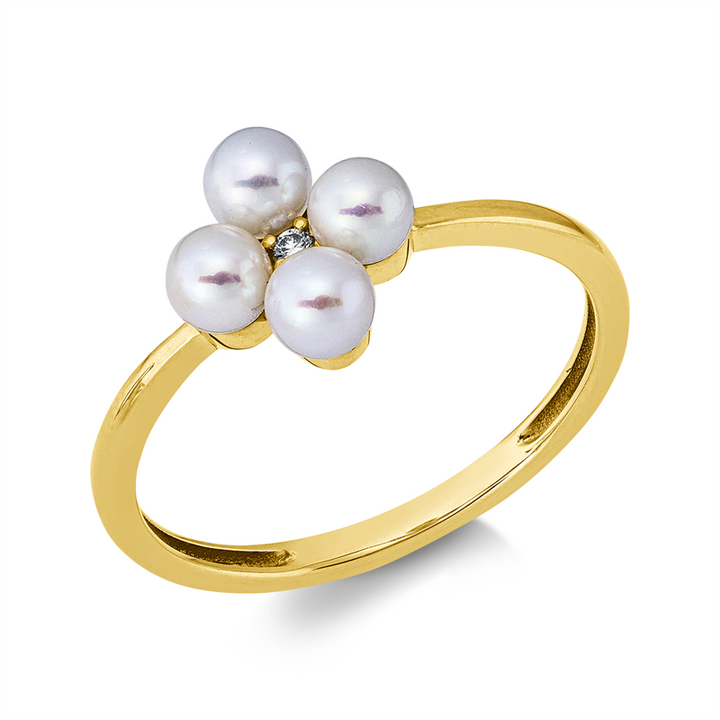 Perle Ring Gelbgold 18kt Ref-1KV22
