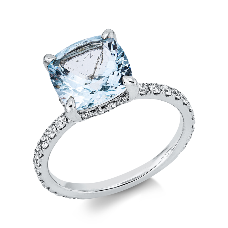 Farbstein Fashion Ring Weißgold 18kt Ref-1KV76