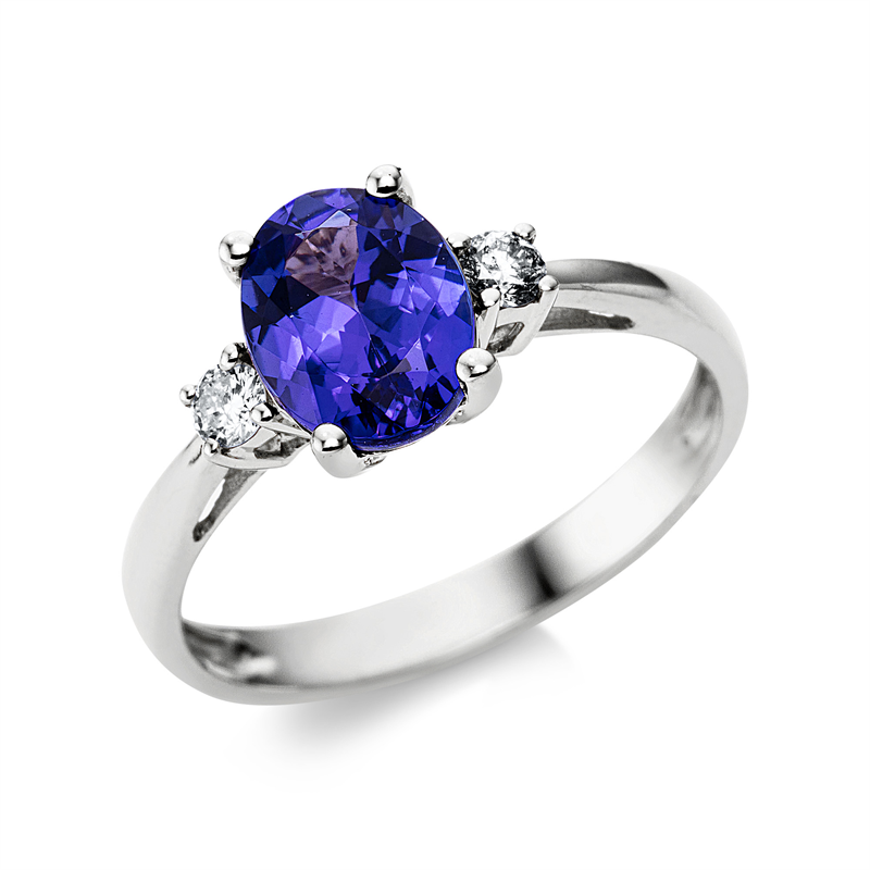 Farbstein Classic Ring Weißgold 18kt 0,13ct