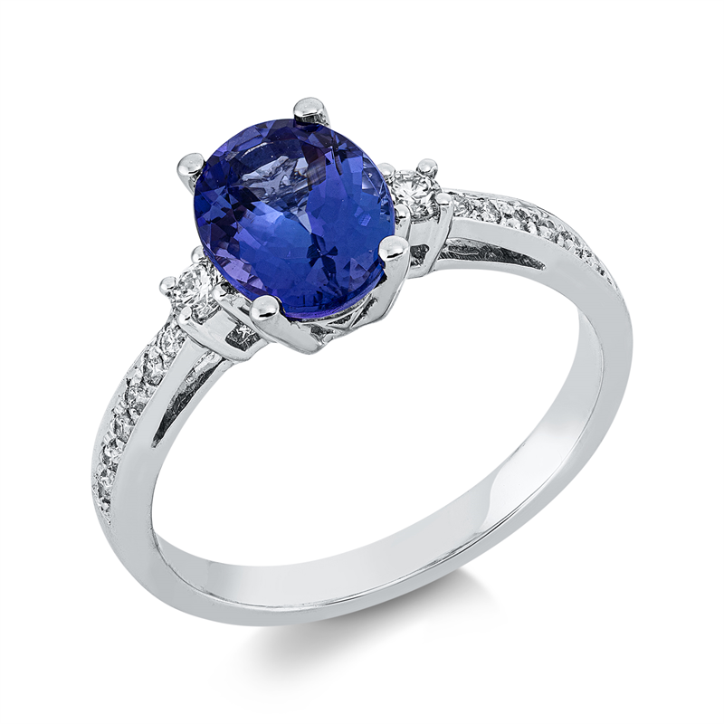 Farbstein Classic Ring Weißgold 18kt 0,18ct