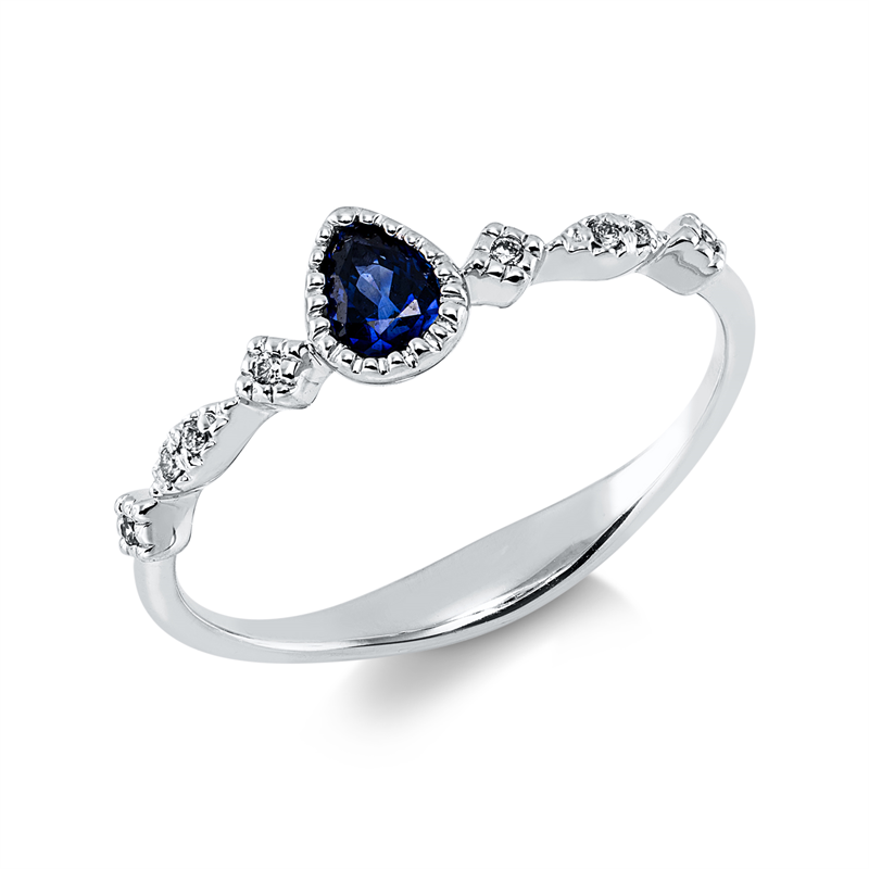 Farbstein Classic Ring Weißgold 18kt Ref-1LM23