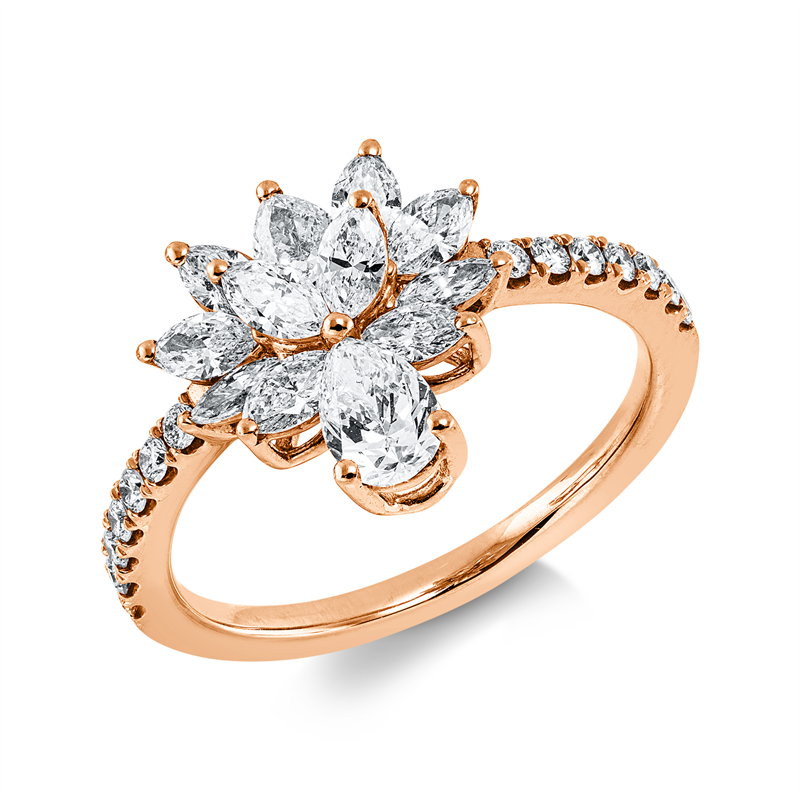 Mehrfachsteinbesatz Ring Rotgold 18kt Ref-1LM65