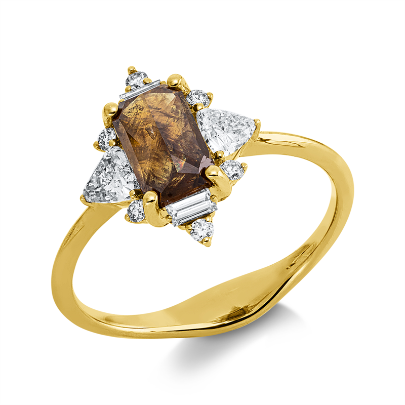 Farbiger Diamant Ring Gelbgold 18kt Ref-1LM68
