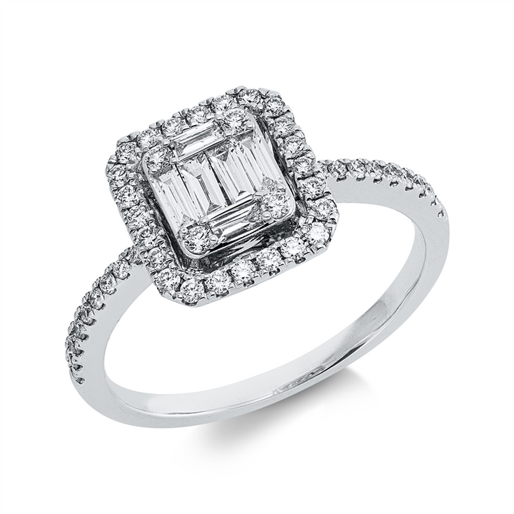 Baguette Illusion Ring Weißgold 18kt Ref-1LN78