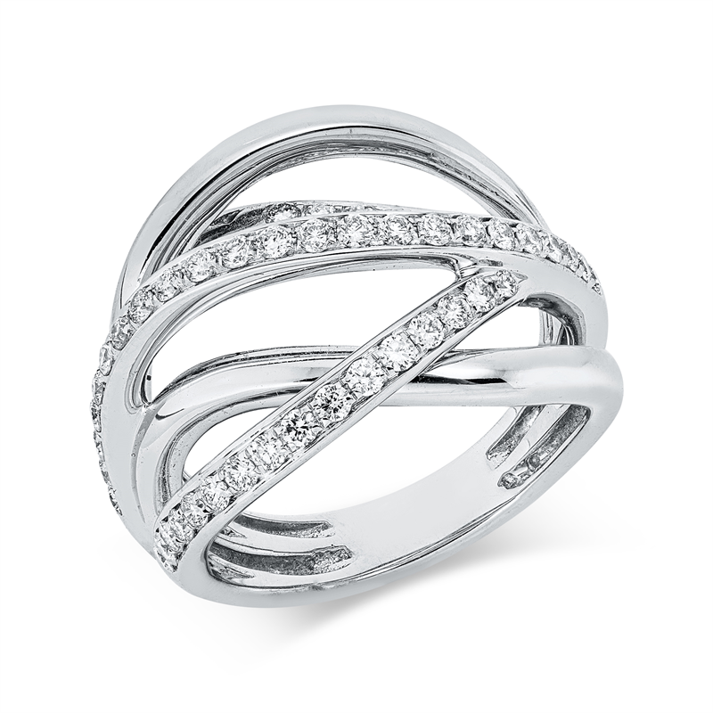 Mehrfachsteinbesatz Ring Weißgold 18kt 0,67ct