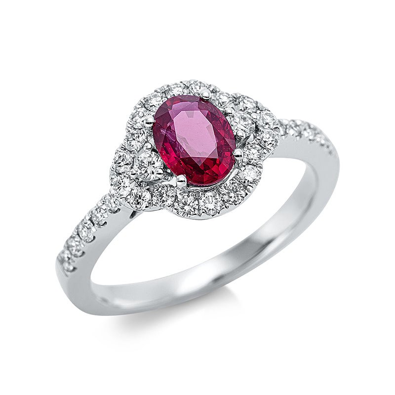 Farbstein Classic Ring Weißgold 18kt Ref-1O090