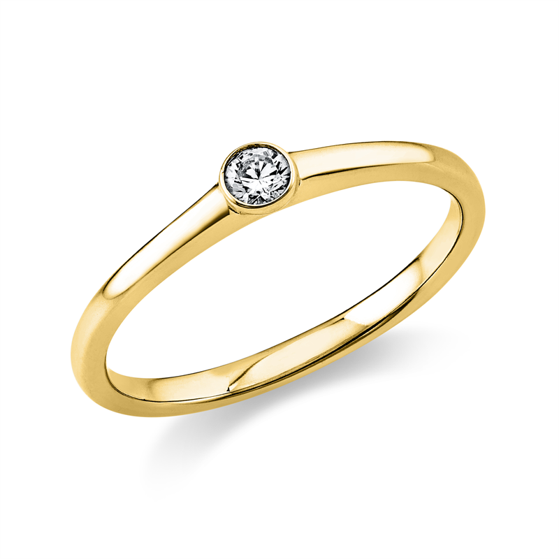 Solitaire Ring Weißgold 14kt 0,1ct