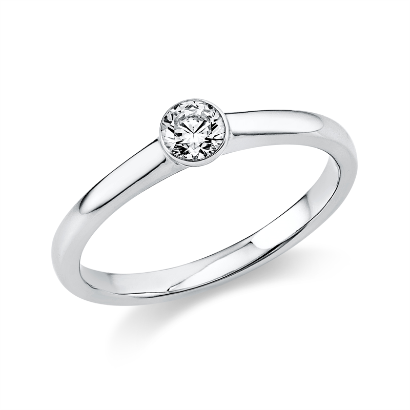 Solitaire Ring Weißgold 14kt 0,2ct