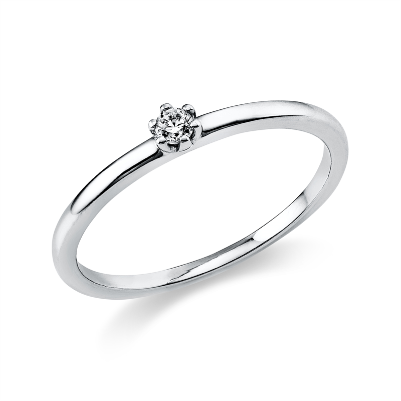 Solitaire Ring Weißgold 18kt 0,05ct