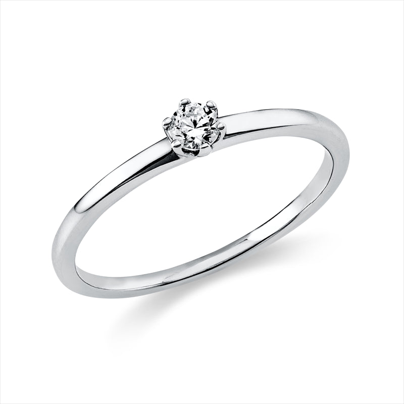Solitaire Ring Weißgold 18kt 0,1ct