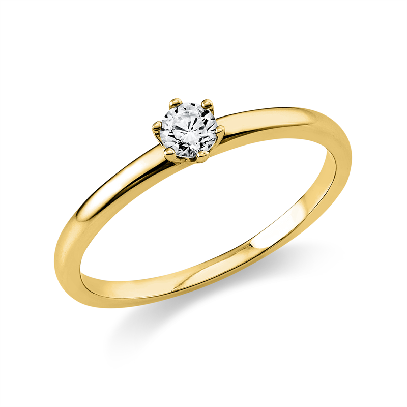 Solitaire Ring Weißgold 14kt 0,15ct