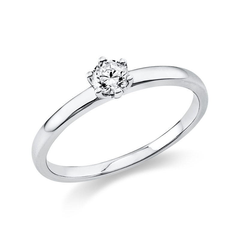 Solitaire Ring Weißgold 14kt 0,2ct
