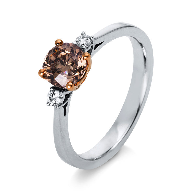 Farbiger Diamant Ring Weißgold / Rotgold 18kt 1,09ct