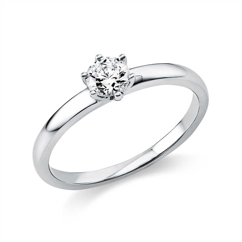 Solitaire Ring Weißgold 14kt 0,3ct