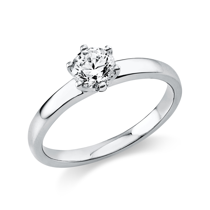 Solitaire Ring Weißgold 18kt 0,51ct