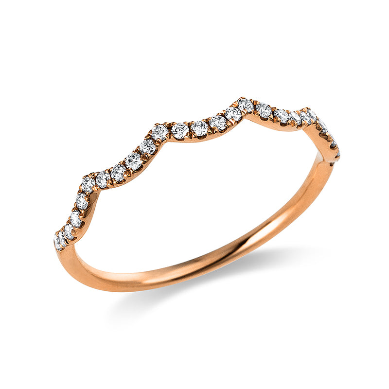 Memoire halb Ring Rotgold 14kt 0,17ct
