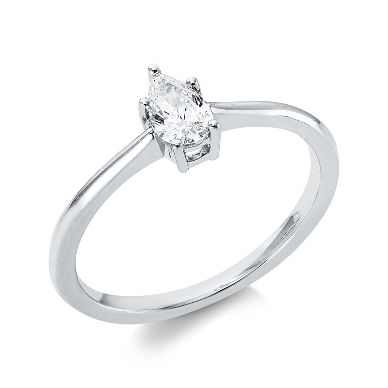 Solitaire Ring Weißgold Platin 950 18kt 0,3ct