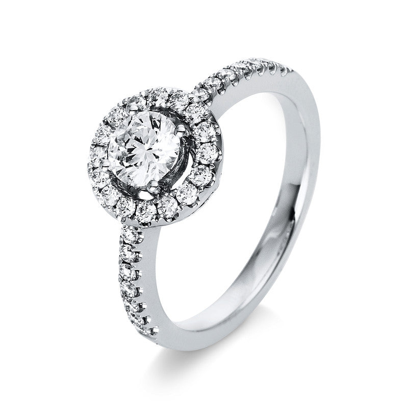 Solitaire mit Besatz Ring Weißgold 18kt Ref-1R666