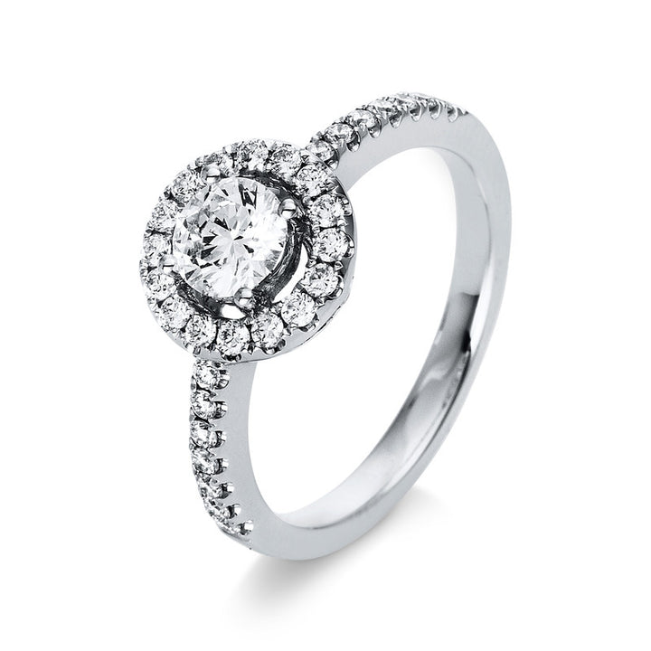 Solitaire mit Besatz Ring Weißgold 18kt Ref-1R666