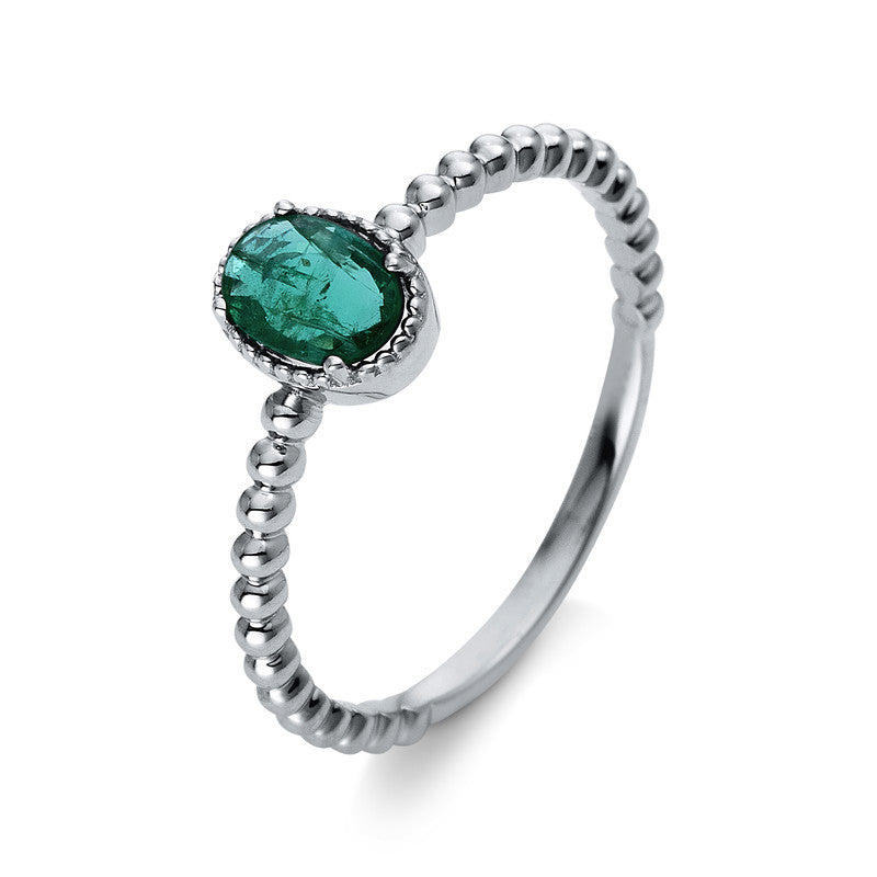 Farbstein Classic Ring Weißgold 18kt
