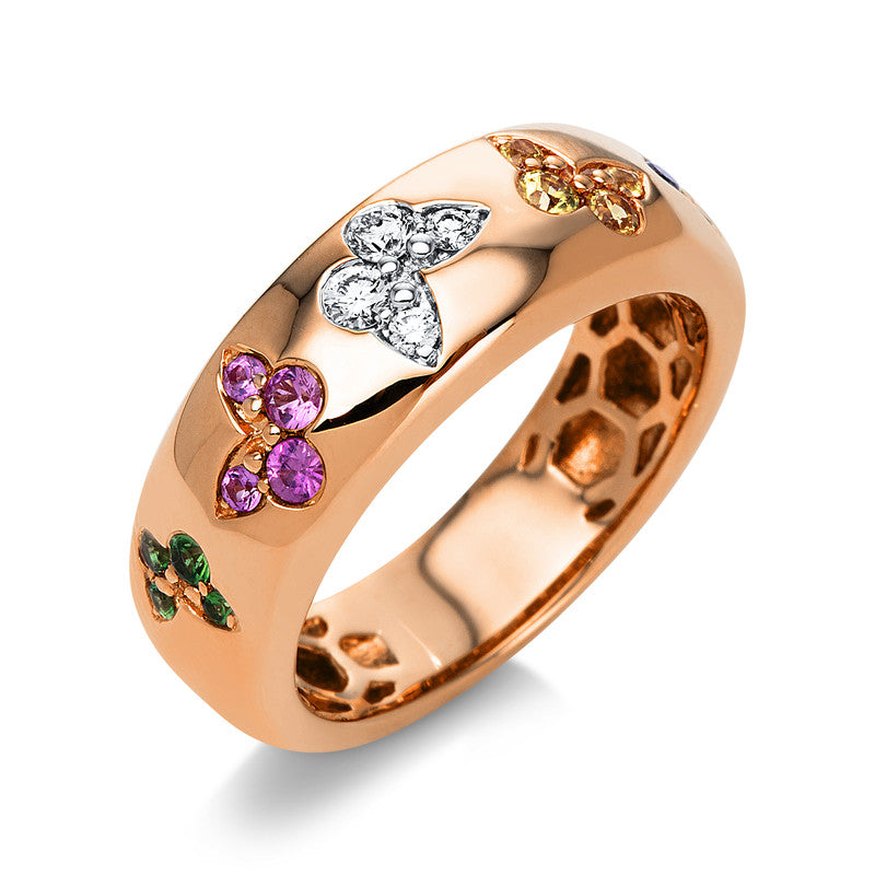 Tier Ring Rotgold / Weißgold 18kt 0,11ct