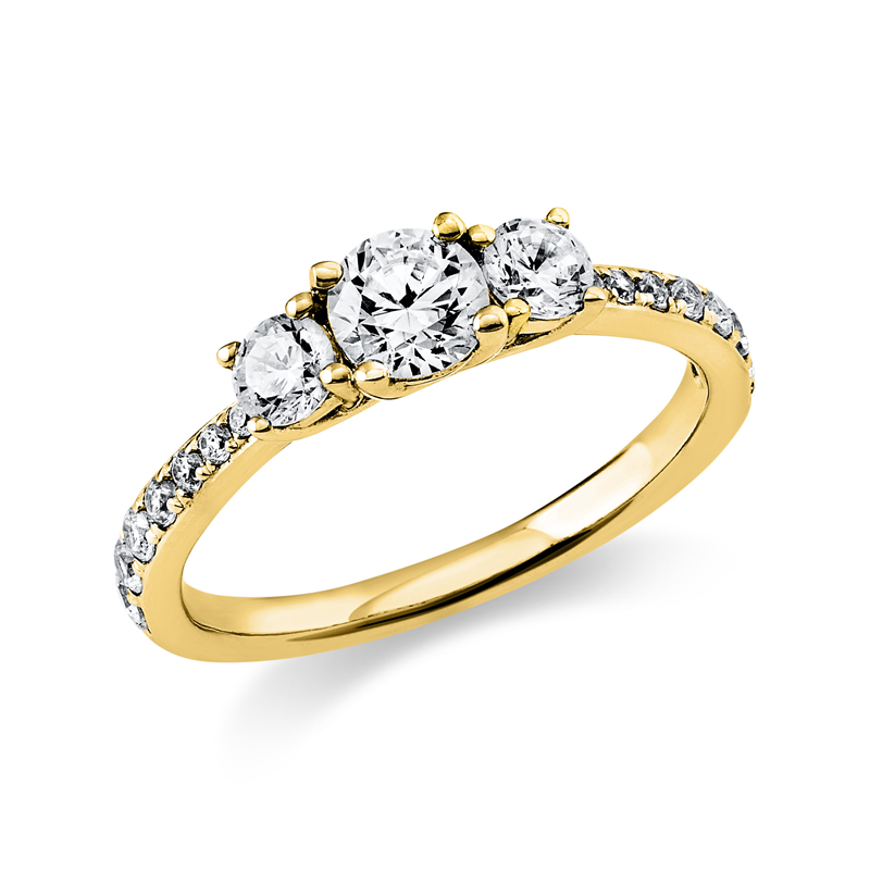 Solitaire mit Besatz Ring Weißgold 18kt 0,94ct