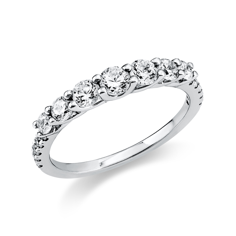 Memoire halb Ring Weißgold 18kt 0,8ct