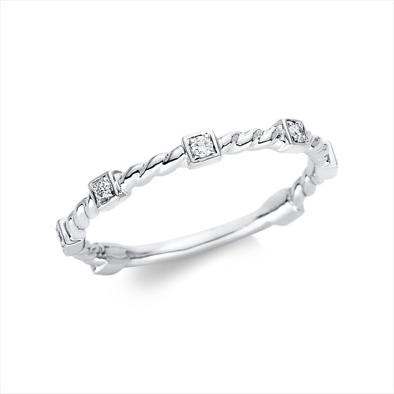 Modern Woman Ring Weißgold 18kt 0,1ct