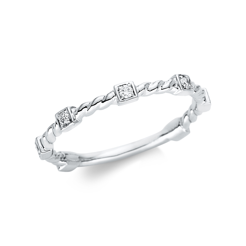 Modern Woman Ring Weißgold 18kt 0,1ct
