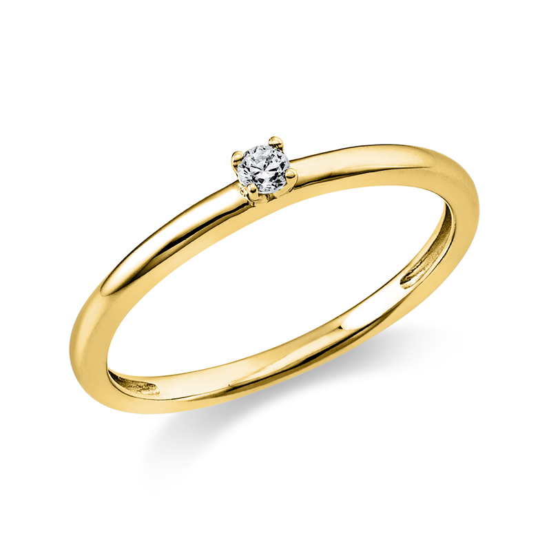 Solitaire Ring Weißgold 14kt 0,05ct